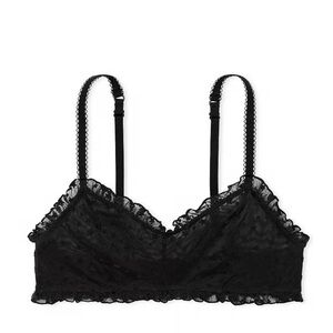 Victoria’s Secret PINK Stars and Ruffle Lace Bralette Wireless Unlined